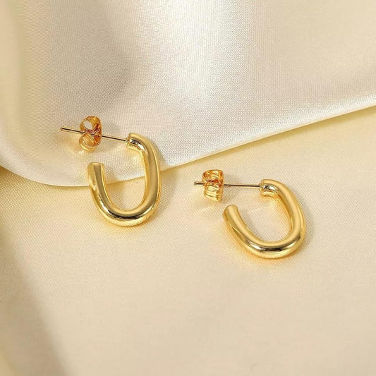 Half Hoop Gold Earrings