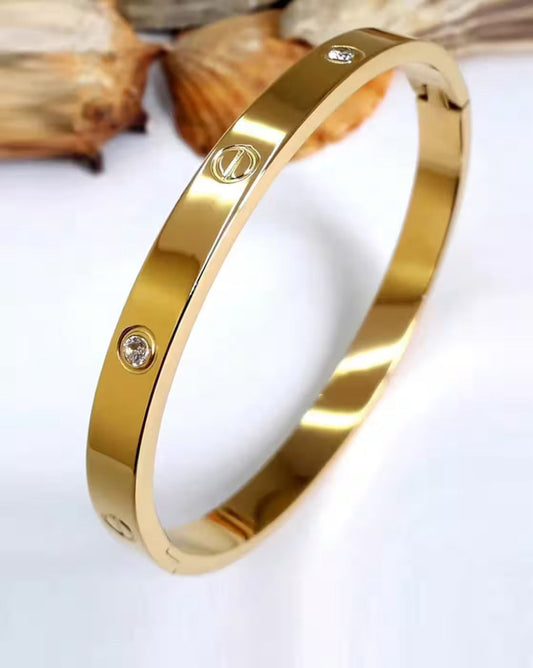 Classic Gold bangle Bracelet(stones)